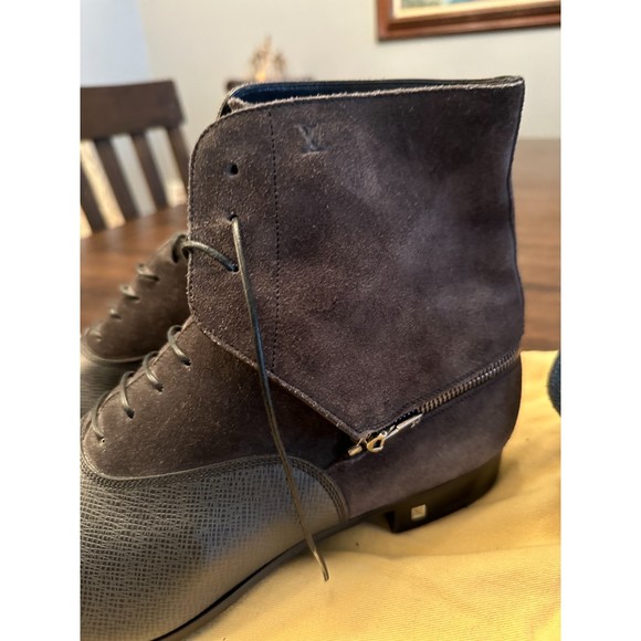 Louis Vuitton Men\'s Black & Gray Leather & Suede Shoes Size 9.5UK 10.5US EUC main image 5